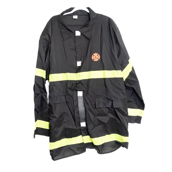Firefighter Costume Size 2XL Jacket For Adults With Reflective Stripes - Picture 1 of 8